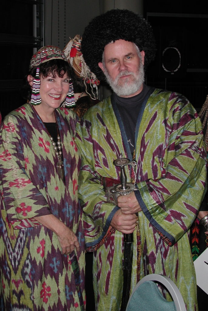 Sharon and Fred Lundahl in Uzbek Chapans at ACOR