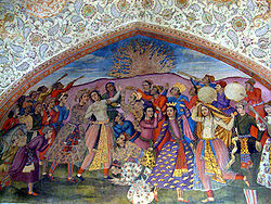 Persian Wall Painting from Safavid Era