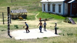 Kids Playing Basketball in Mongolia. © Fred Lundahl