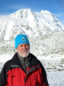 Fred at Base Camp with Orca Hat. 