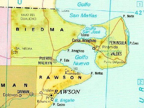 map peninsula valdes